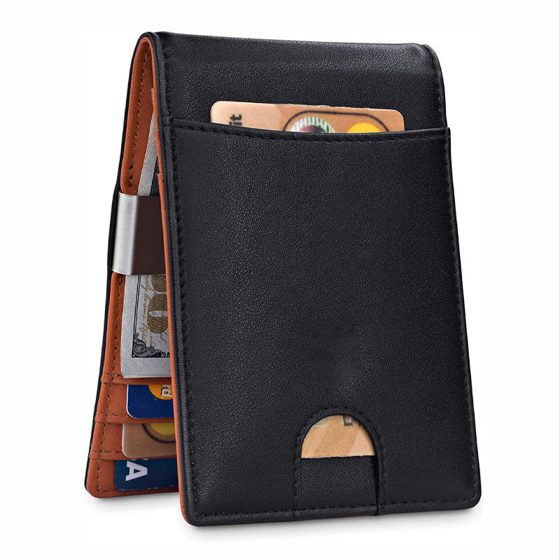 HKM-753875 Genuine Leather RFID Card Holder for Men and Women – Anti-Theft Design, Multiple Color Options