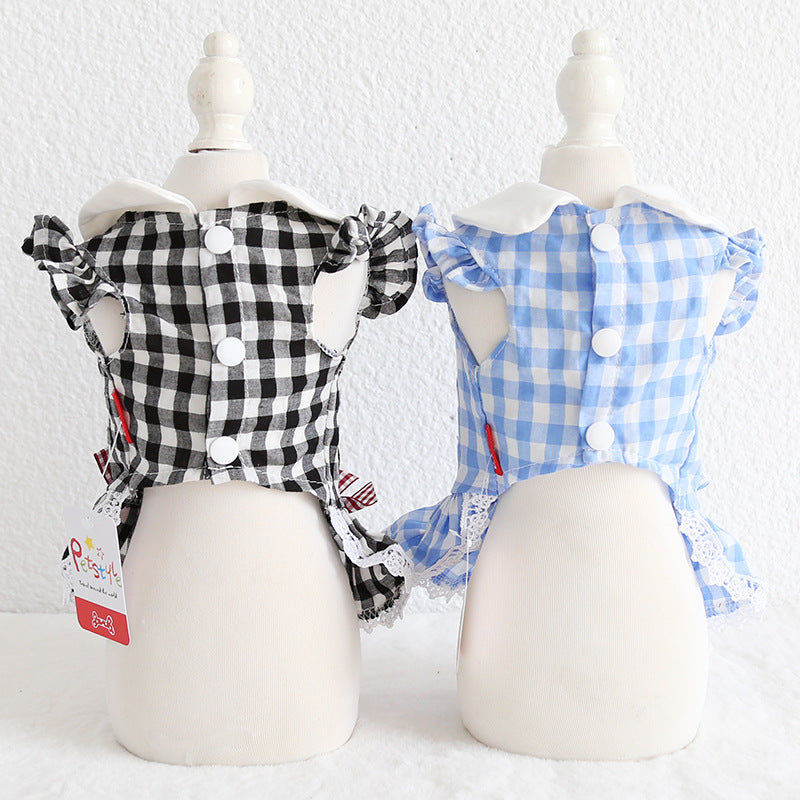 HKM-7539261 Plaid Skirt Collar for Dogs and Cats - Fashionable Cloth Accessory