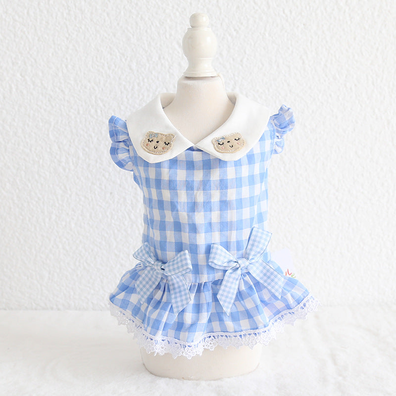 HKM-7539261 Plaid Skirt Collar for Dogs and Cats - Fashionable Cloth Accessory