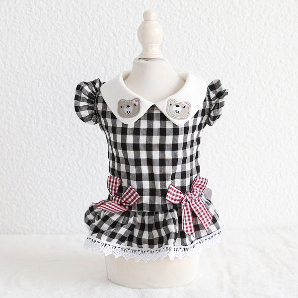 HKM-7539261 Plaid Skirt Collar for Dogs and Cats - Fashionable Cloth Accessory
