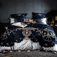 HKM-753939 Egyptian Long Staple Cotton Four-Piece Bedding Set - Includes Quilt Cover, Bed Sheet, Pillowcases