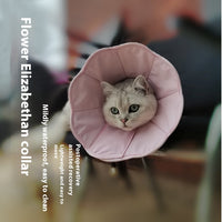 HKM-7539645 Pink and Green Pet Postoperative Wound Collar - Anti-Scratch and Licking, 1 Size S/M/L/XL