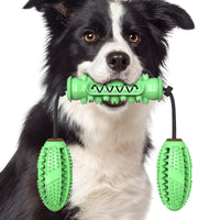HKM-7540285 Durable TPR Chew Stick for Dogs - Teeth Cleaning Dumbbell Design in Red, Blue, and Green