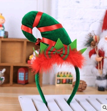 HKM-754067 Festive Elf Headband with Colorful Feathers and Sequins - 12X25CM