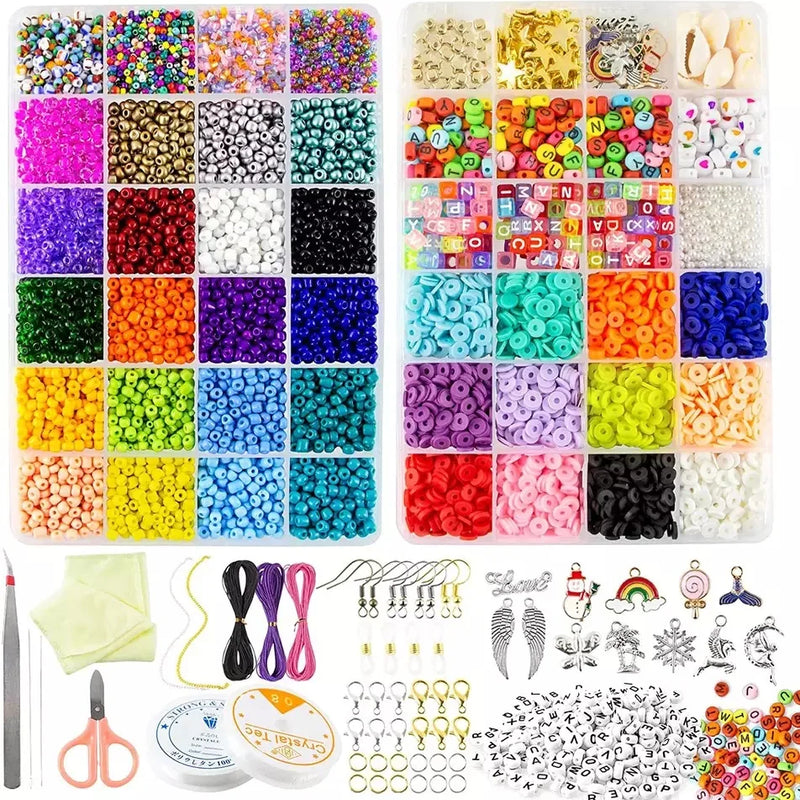 HKM-754131 DIY Jewelry Making Kit with Mixed Clay and Letter Beads for Creative Projects