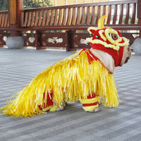 HKM-7541821 Little Lion Dance Costume for Pets - Chinese Style Polar Fleece Clothing, Sizes S, M, L, XL