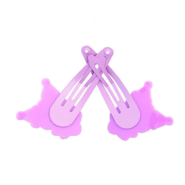 HKM-754195 Cartoon Kuromi Seaside Clip Hairpin for Children in Purple and Pink