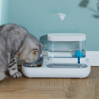 HKM-7543485 Automatic Cat Drinking Fountain and Feeding Bowl ¨C Dual 1500ml Capacity in Starry Sky Blue or Snow Mountain White