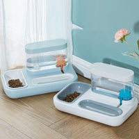 HKM-7543485 Automatic Cat Drinking Fountain and Feeding Bowl ¨C Dual 1500ml Capacity in Starry Sky Blue or Snow Mountain White
