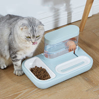HKM-7543485 Automatic Cat Drinking Fountain and Feeding Bowl ¨C Dual 1500ml Capacity in Starry Sky Blue or Snow Mountain White