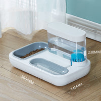 HKM-7543485 Automatic Cat Drinking Fountain and Feeding Bowl ¨C Dual 1500ml Capacity in Starry Sky Blue or Snow Mountain White