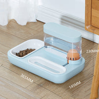 HKM-7543485 Automatic Cat Drinking Fountain and Feeding Bowl ¨C Dual 1500ml Capacity in Starry Sky Blue or Snow Mountain White