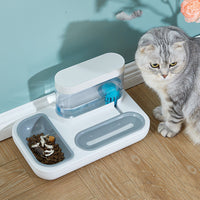 HKM-7543485 Automatic Cat Drinking Fountain and Feeding Bowl ¨C Dual 1500ml Capacity in Starry Sky Blue or Snow Mountain White