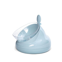 HKM-7543613 Double Bowl Oblique Mouth Bowl in Cream Blue and Ash - Medium Size