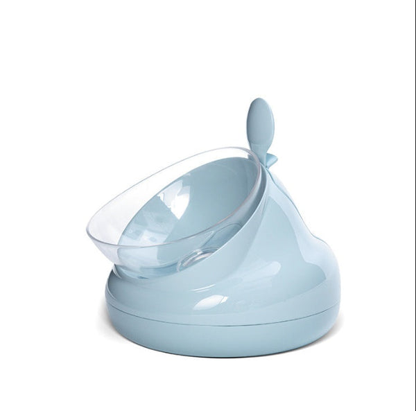 HKM-7543613 Double Bowl Oblique Mouth Bowl in Cream Blue and Ash - Medium Size