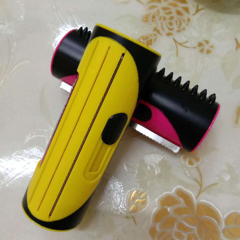 HKM-754387 Pet Comb for Dogs - Simple and Practical Grooming Tool in Red and Yellow with Stainless Steel Material