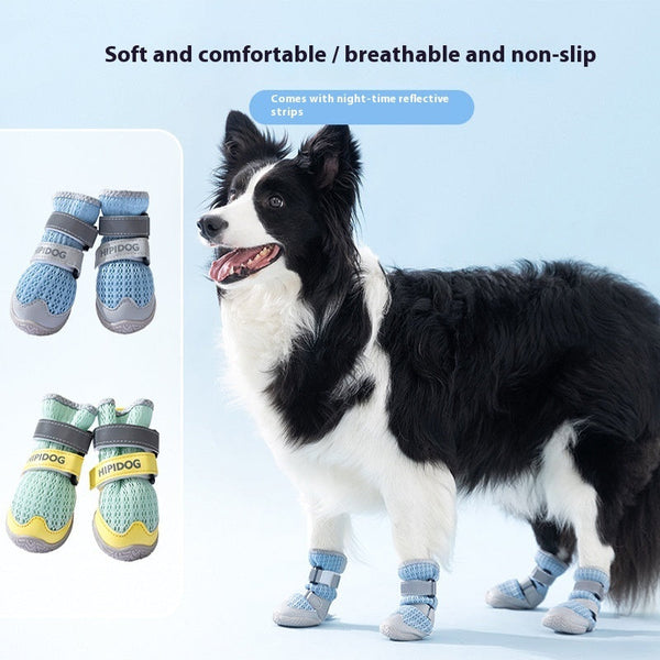 HKM-7544253 Breathable Summer Dog Shoes for All Sizes - Anti-Scald, Wear-Resistant, Cartoon Style Footwear