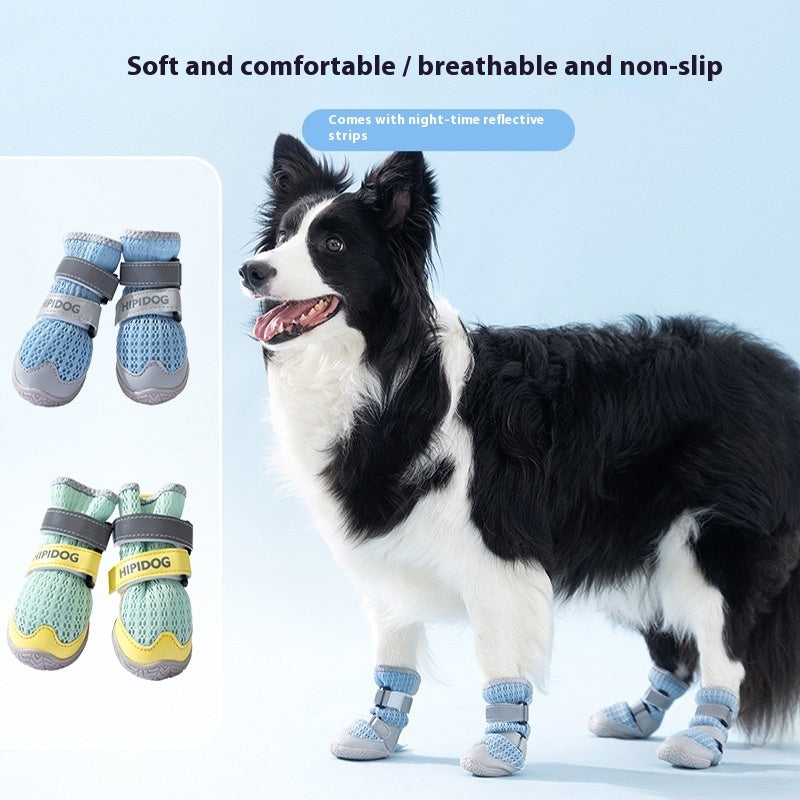 HKM-7544253 Breathable Summer Dog Shoes for All Sizes - Anti-Scald, Wear-Resistant, Cartoon Style Footwear