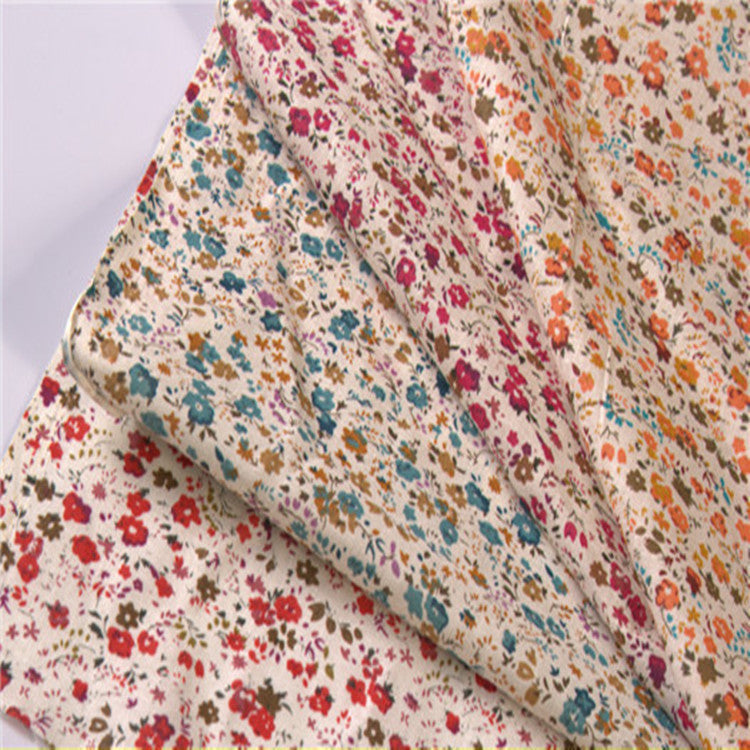 HKM-754451 Cotton Floral Printed Fabric for Clothing - 100% Cotton, 160cm Width, 90g/㎡