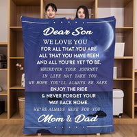 HKM-754451 Cozy Cartoon Flannel Blanket for Sons - Gift from Parents, All-Season Soft Polyester