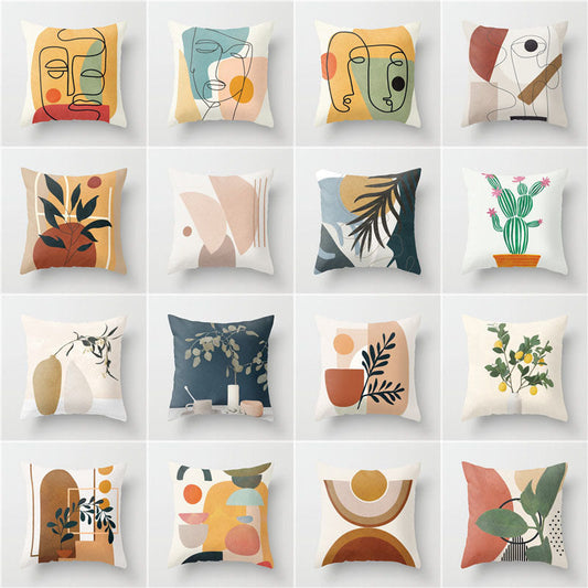 HKM-754579 Nordic Plush Pillowcases for Living Room Sofa Decoration - Various Colors and Sizes Available