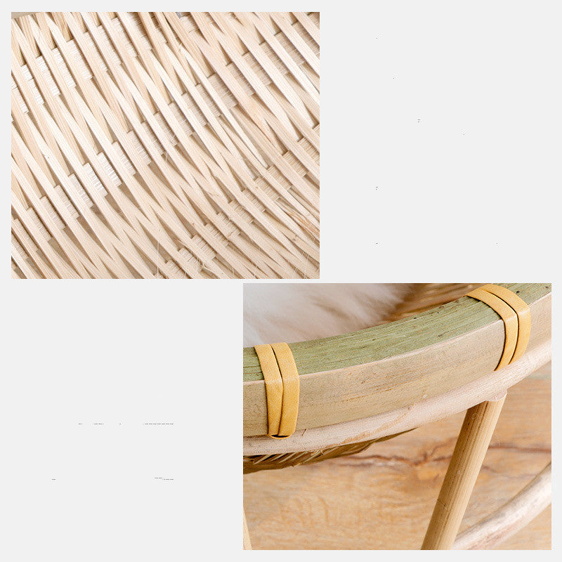 HKM-7547453 Bamboo Cat Nest - Washable Semi-Enclosed Woven Bed for Comfort