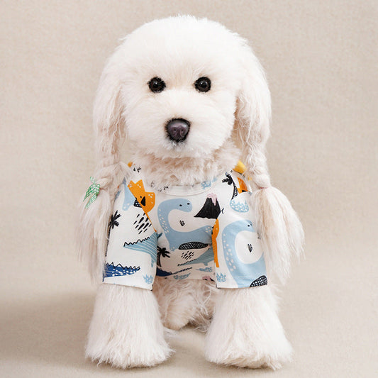 HKM-7547965 Full Printed Casual T-Shirt for Small Dogs - Spring & Autumn Available in Multiple Sizes and Colors