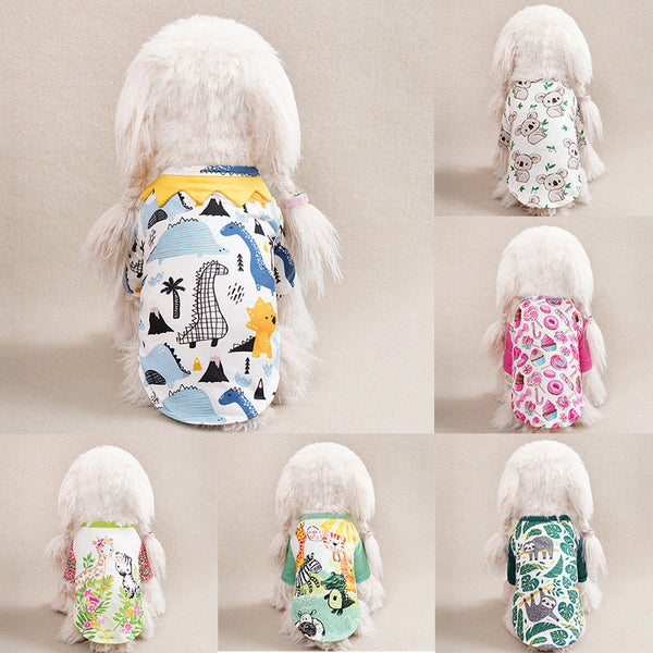 HKM-7547965 Full Printed Casual T-Shirt for Small Dogs - Spring & Autumn Available in Multiple Sizes and Colors