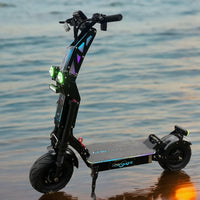 HKM-754963 Folding Electric Scooter with 10000W Dual Motor, 72V 40Ah Battery, 13-Inch Fat Tires, Bluetooth, RGB Lights