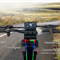 HKM-754963 Folding Electric Scooter with 10000W Dual Motor, 72V 40Ah Battery, 13-Inch Fat Tires, Bluetooth, RGB Lights