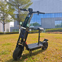 HKM-754963 Folding Electric Scooter with 10000W Dual Motor, 72V 40Ah Battery, 13-Inch Fat Tires, Bluetooth, RGB Lights