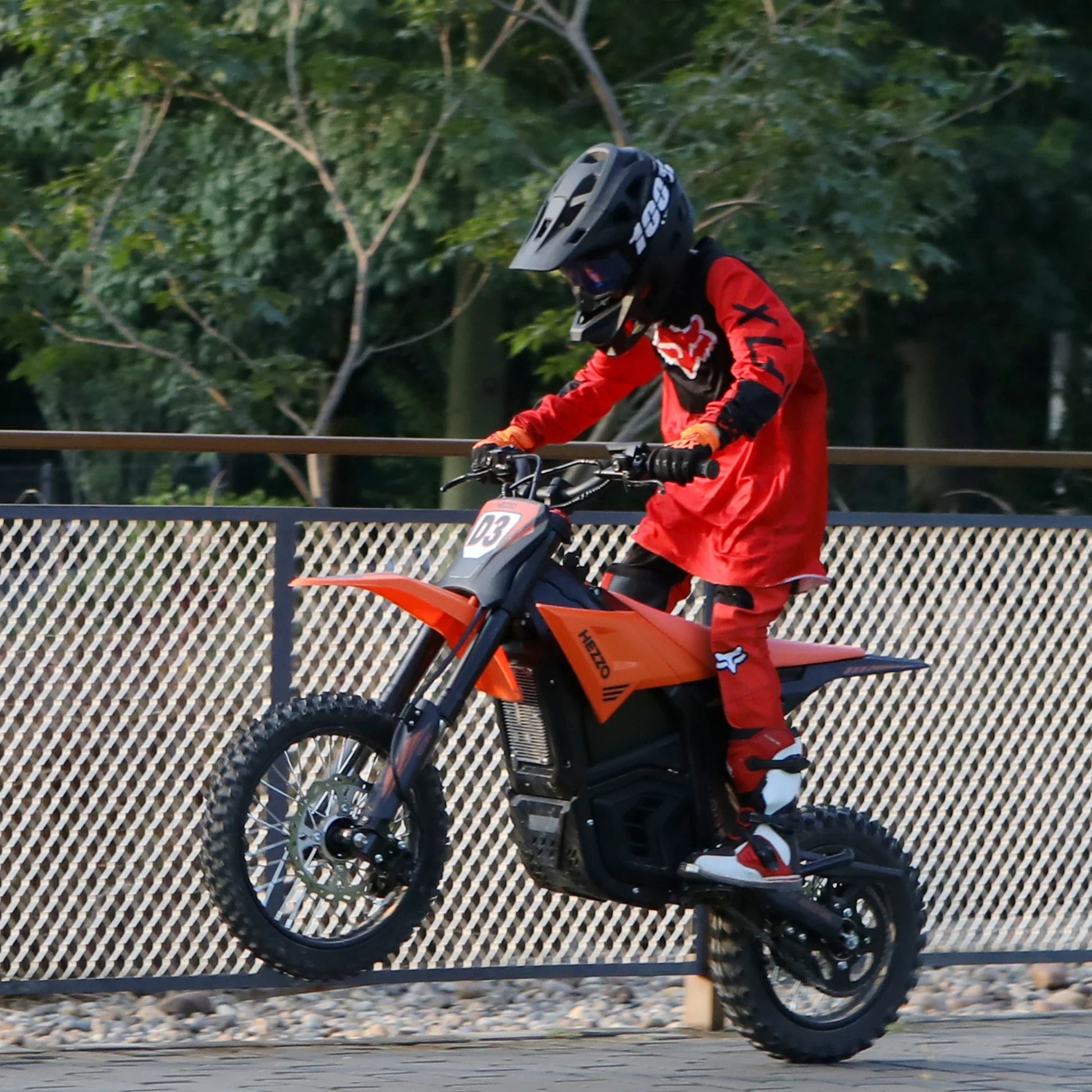 HKM-755155 HEZZO D3 Electric Dirt Bike 60V 3500W 27AH 14-Inch Off-Road Enduro Ebike for Teens