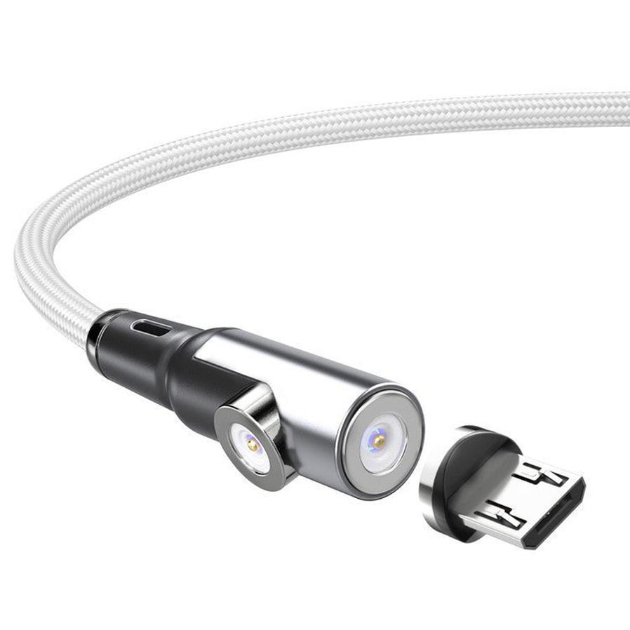 HKM-755155 Magnetic Two-in-One Charging Cable for Smartphones and Navigation Devices, 1m/2m Length, Black Silver