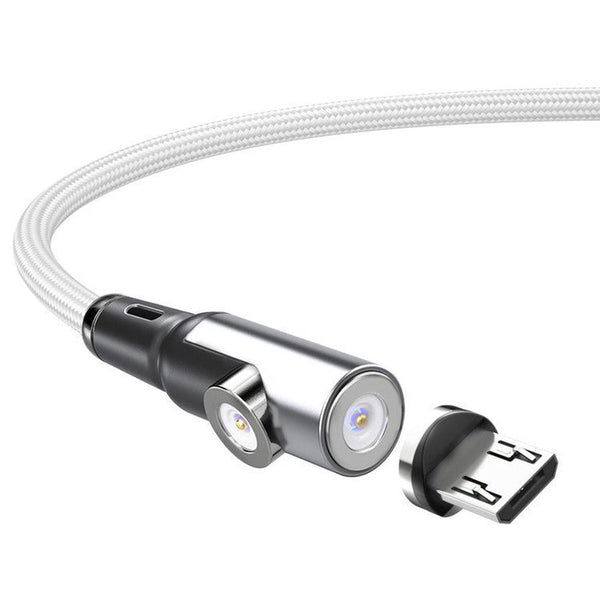 HKM-755155 Magnetic Two-in-One Charging Cable for Smartphones and Navigation Devices, 1m/2m Length, Black Silver