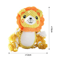 HKM-7552829 Interactive Plush Dog Toy for Molar Teeth Cleaning - Long Lion, Elephant, Wolf, Monkey, Rhinoceros & More