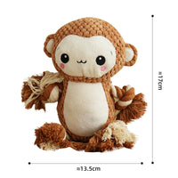 HKM-7552829 Interactive Plush Dog Toy for Molar Teeth Cleaning - Long Lion, Elephant, Wolf, Monkey, Rhinoceros & More