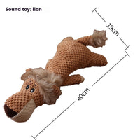 HKM-7552829 Interactive Plush Dog Toy for Molar Teeth Cleaning - Long Lion, Elephant, Wolf, Monkey, Rhinoceros & More