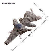 HKM-7552829 Interactive Plush Dog Toy for Molar Teeth Cleaning - Long Lion, Elephant, Wolf, Monkey, Rhinoceros & More
