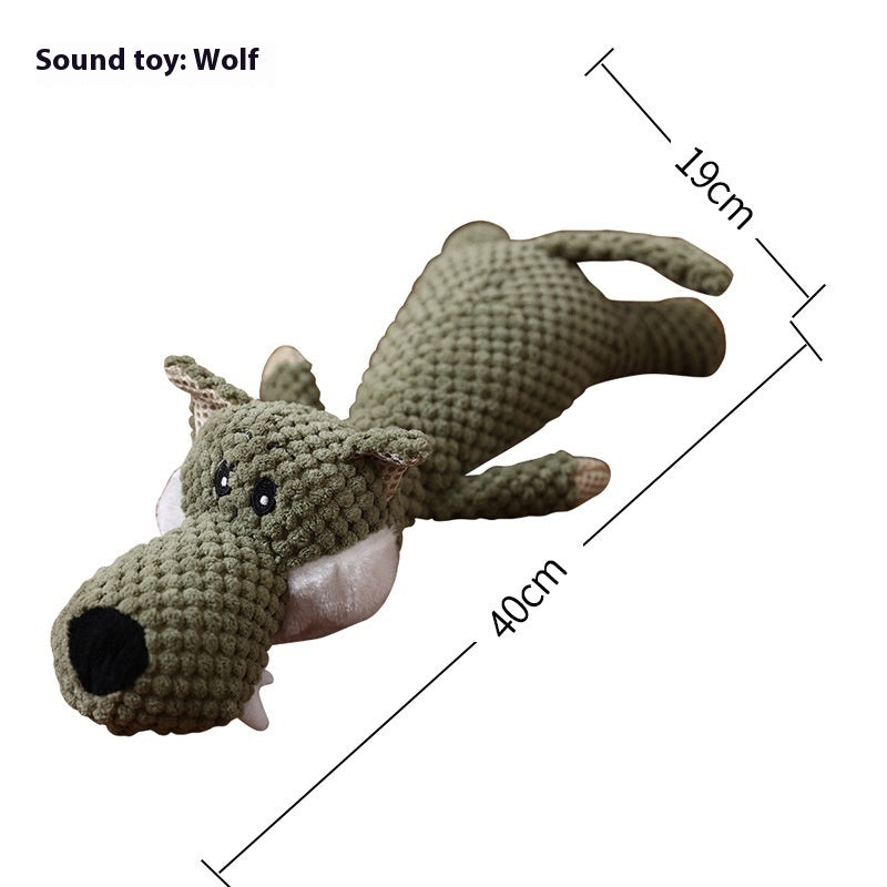 HKM-7552829 Interactive Plush Dog Toy for Molar Teeth Cleaning - Long Lion, Elephant, Wolf, Monkey, Rhinoceros & More