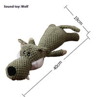 HKM-7552829 Interactive Plush Dog Toy for Molar Teeth Cleaning - Long Lion, Elephant, Wolf, Monkey, Rhinoceros & More