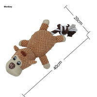 HKM-7552829 Interactive Plush Dog Toy for Molar Teeth Cleaning - Long Lion, Elephant, Wolf, Monkey, Rhinoceros & More
