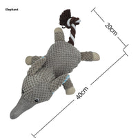 HKM-7552829 Interactive Plush Dog Toy for Molar Teeth Cleaning - Long Lion, Elephant, Wolf, Monkey, Rhinoceros & More