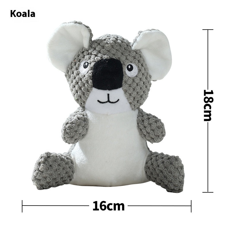 HKM-7552829 Interactive Plush Dog Toy for Molar Teeth Cleaning - Long Lion, Elephant, Wolf, Monkey, Rhinoceros & More