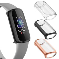HKM-755283 Soft TPU Electroplating Watch Case for Fitbit Luxe - All-Inclusive Screen Protection