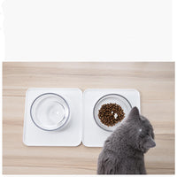 HKM-7553341 Anti-Spill and Anti-Tip Pet Bowl with Inclined Design - 440ML Water & 400ML Food Bowls