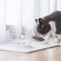HKM-7553341 Anti-Spill and Anti-Tip Pet Bowl with Inclined Design - 440ML Water & 400ML Food Bowls