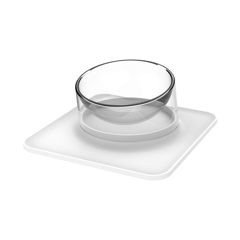 HKM-7553341 Anti-Spill and Anti-Tip Pet Bowl with Inclined Design - 440ML Water & 400ML Food Bowls