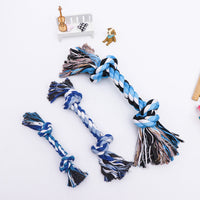 HKM-7553981 Cotton Rope Knot Dog Toy - Double-Section Durable Chew Plaything in Random Colors