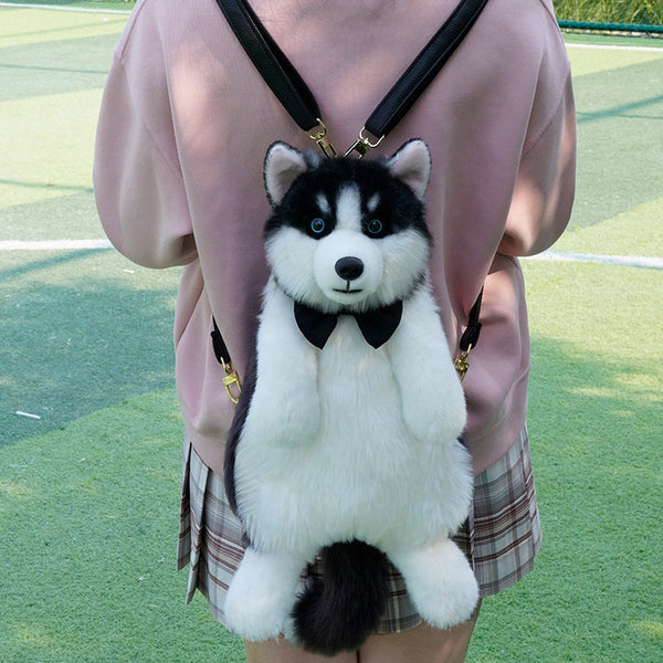 HKM-7555389 Husky Plush Toy with Scarf Options for Youth - Perfect Gift for Animal Lovers