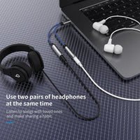 HKM-755667 Type C Male to 3.5mm Female Headphone Stereo Audio Y Splitter Adapter Cable